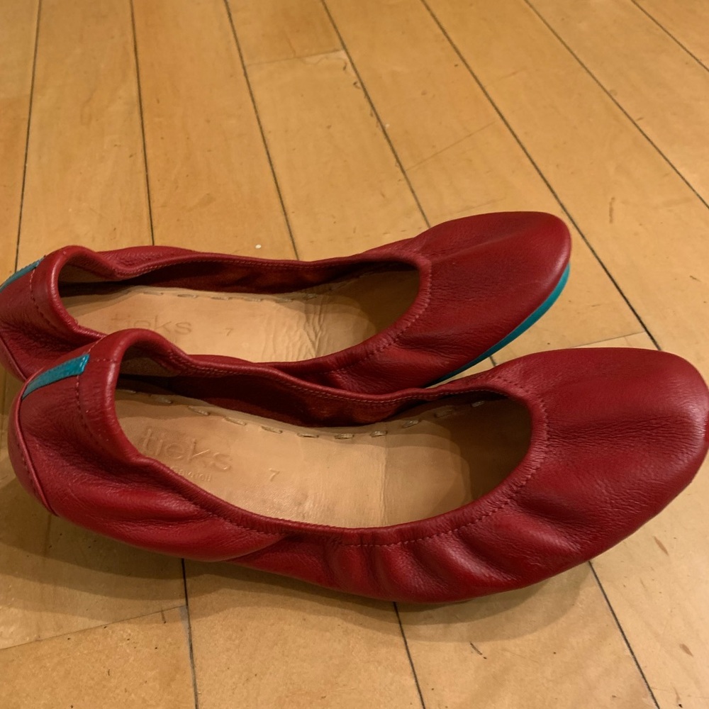 Tieks Red Leather Flats